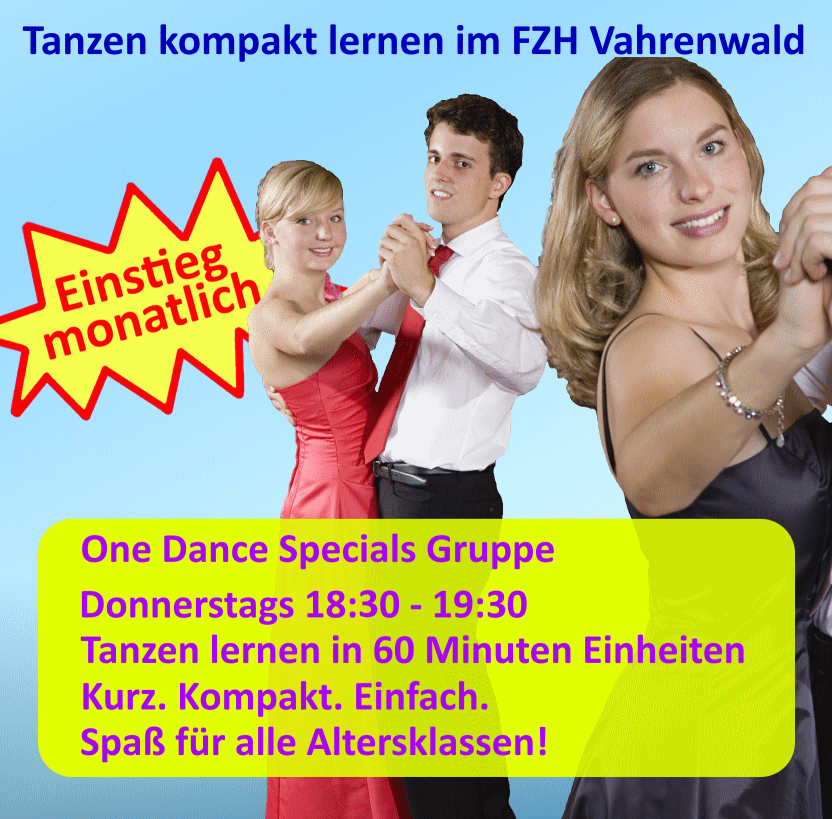 Flyer Once Dance Specials Gruppe